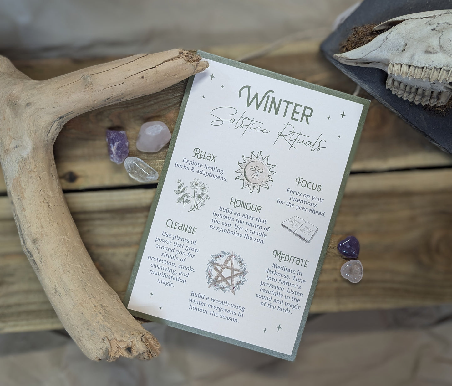 Winter Solstice rituals hanging sign