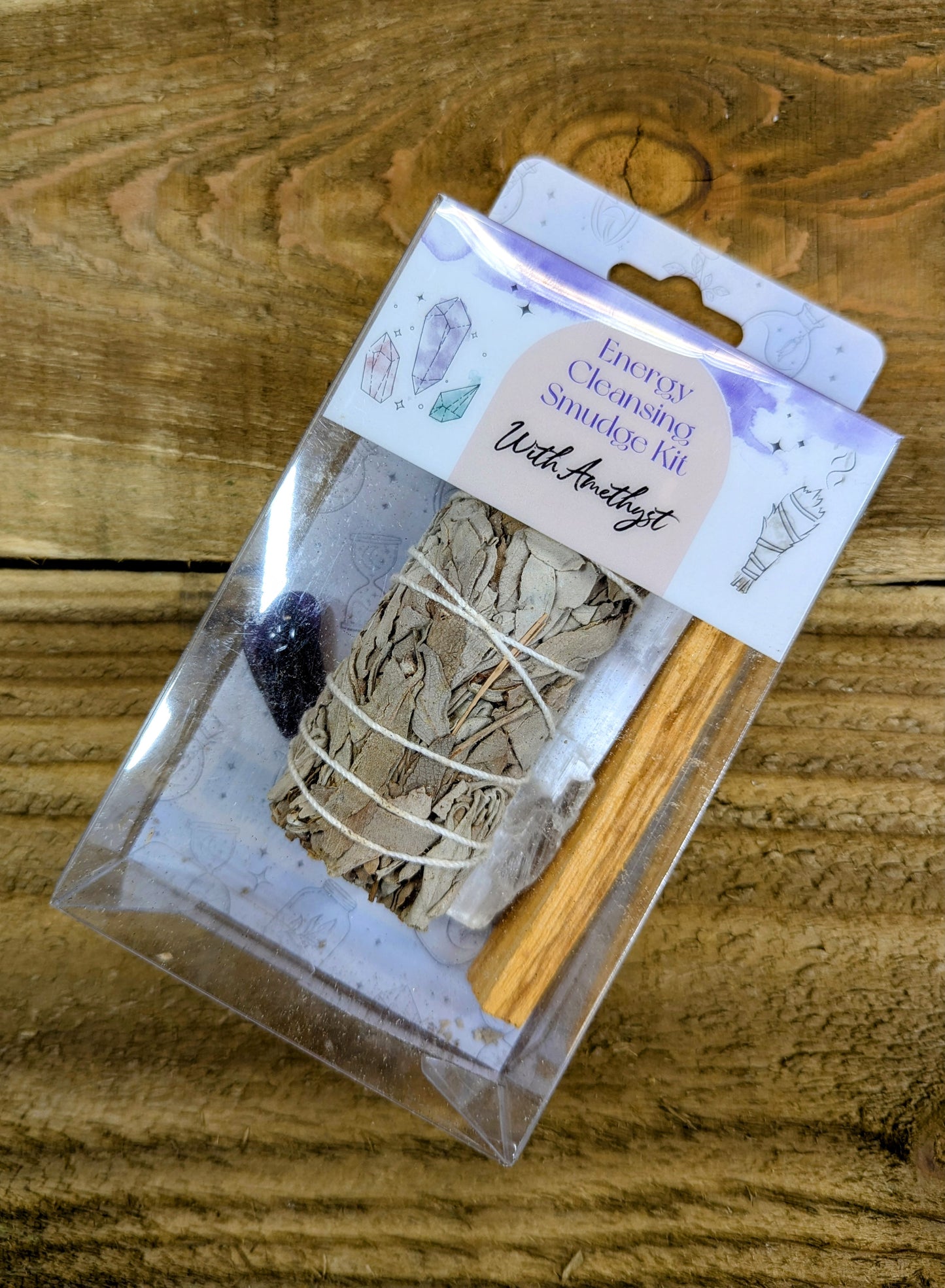 Smudge kit with crystal