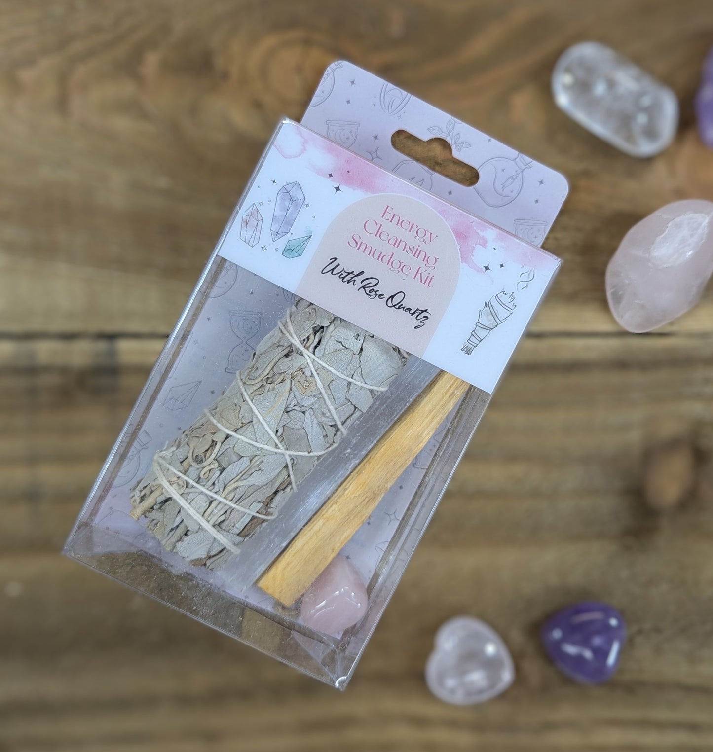 Smudge kit with crystal