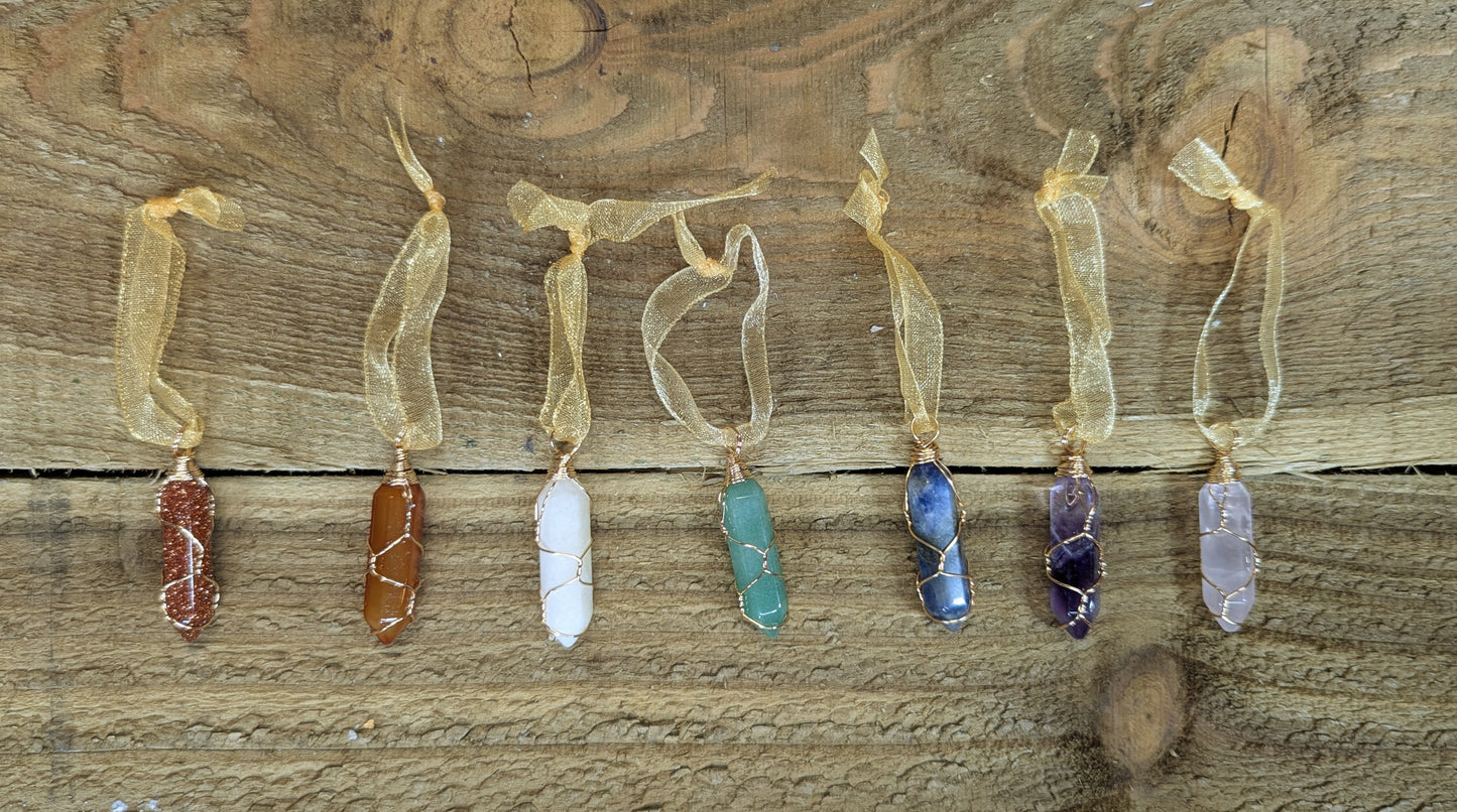 Tree hanging crystals