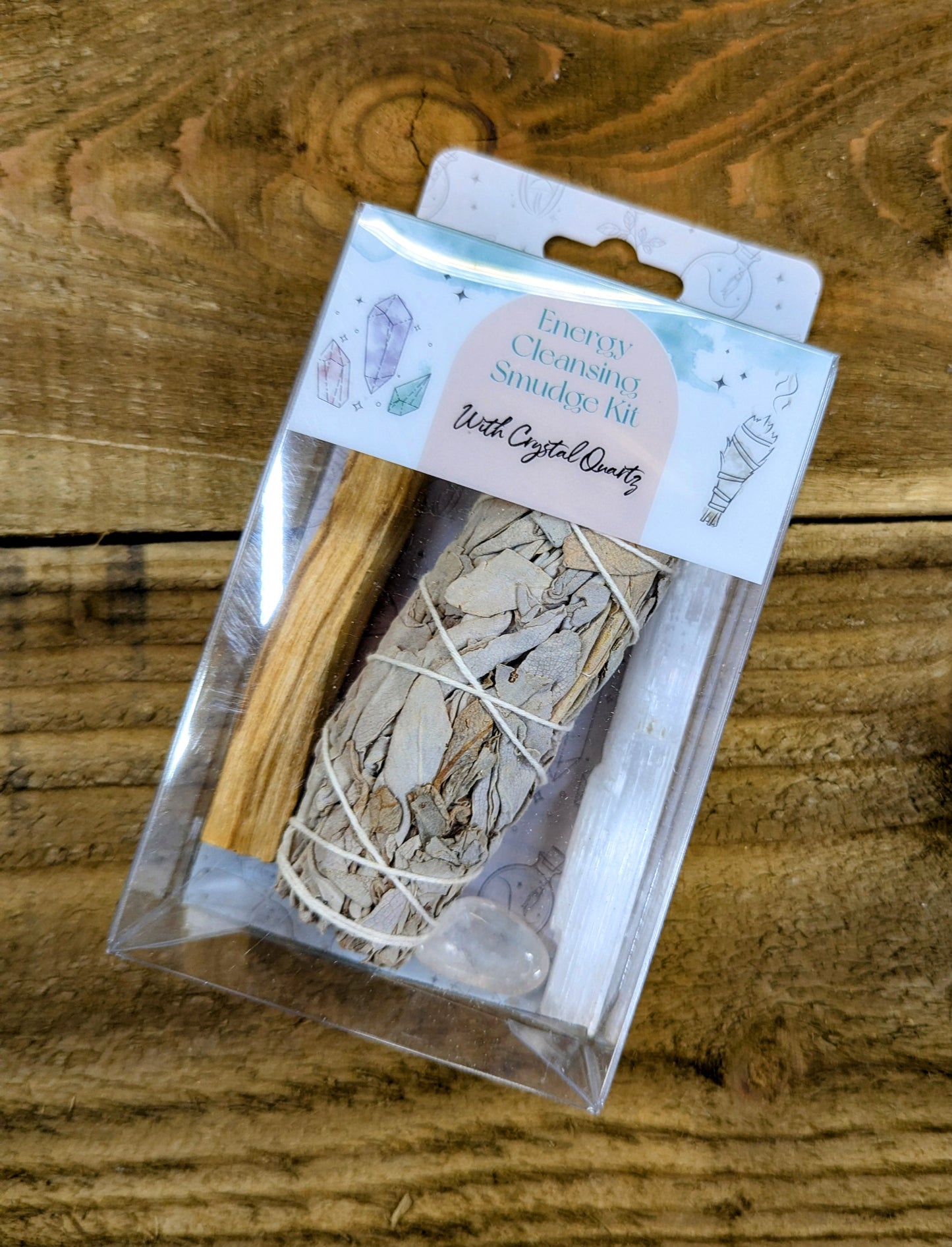 Smudge kit with crystal