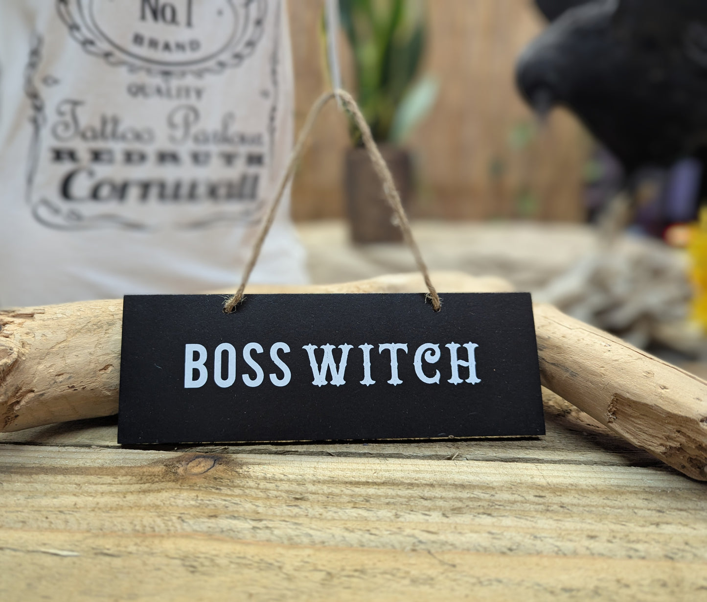 Boss Witch hanging sign