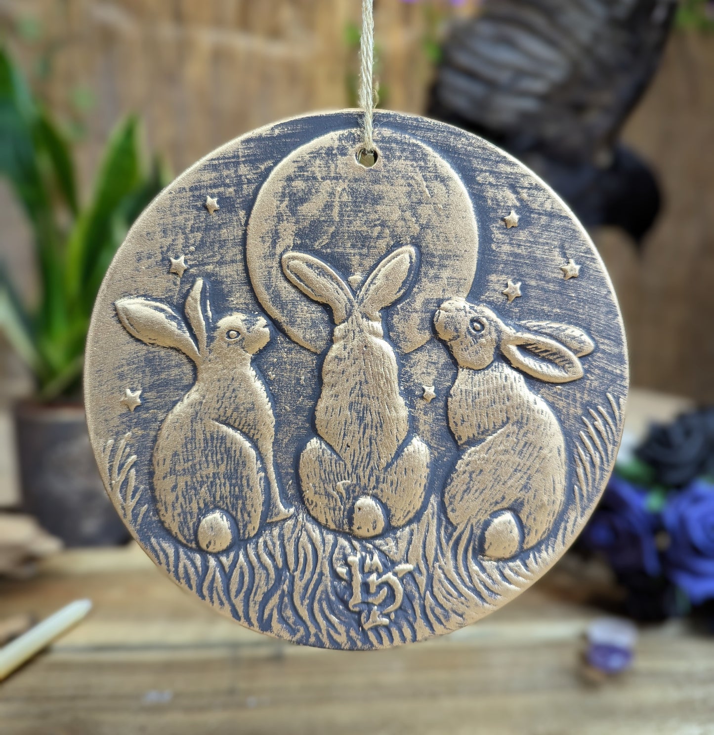 Hare - Bronze plaque