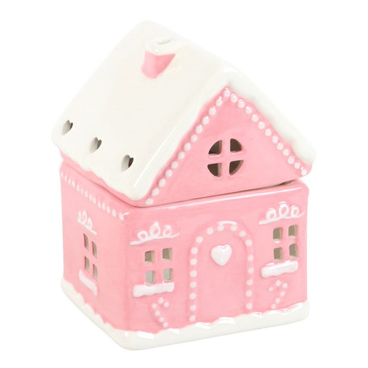 *Pink Gingerbread House Ceramic Oil Burner (6/12)