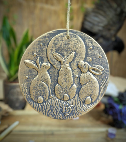 Hare - Bronze plaque